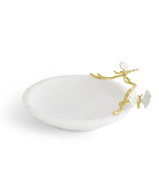 Butterfly Ginkgo Gold Trinket Dish, 9.5" x 8"