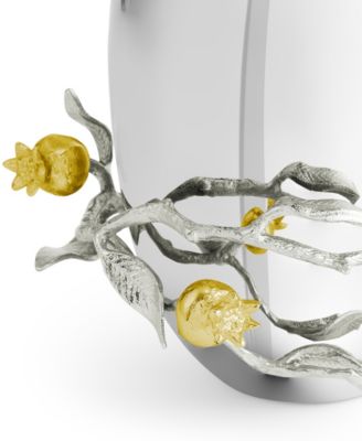 Pomegranate Silver and Gold Medium Vase