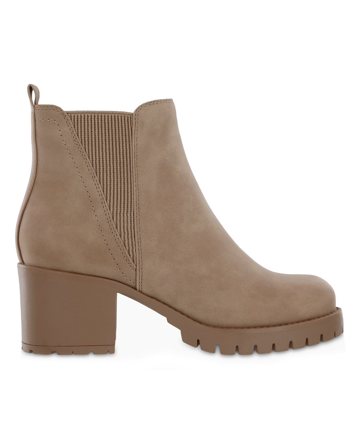 Mia Women s Jody Lug Sole Wide Width Chelsea Booties Dark Coffee Smart Closet