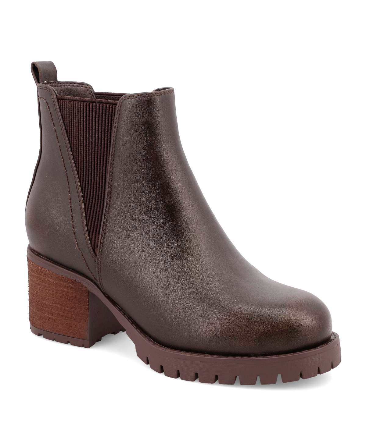 Women's Jody Lug Sole Wide-Width Chelsea Booties - Dark Coffee