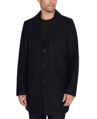 Sam Edelman - Men's Coat with Faux-Leather Trim