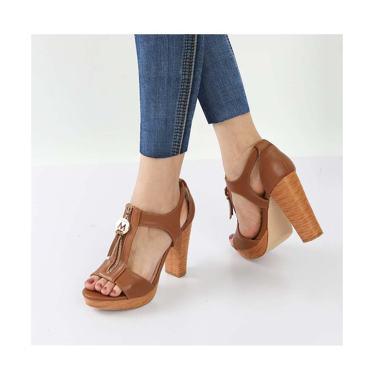 Mkf Collection Maddie Platform Sandal by Mia K - Cognac