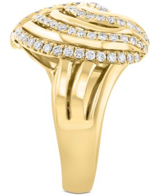 EFFY&reg; Diamond Swirling Cluster Statement Ring (1 ct. t.w.) in 14k Gold