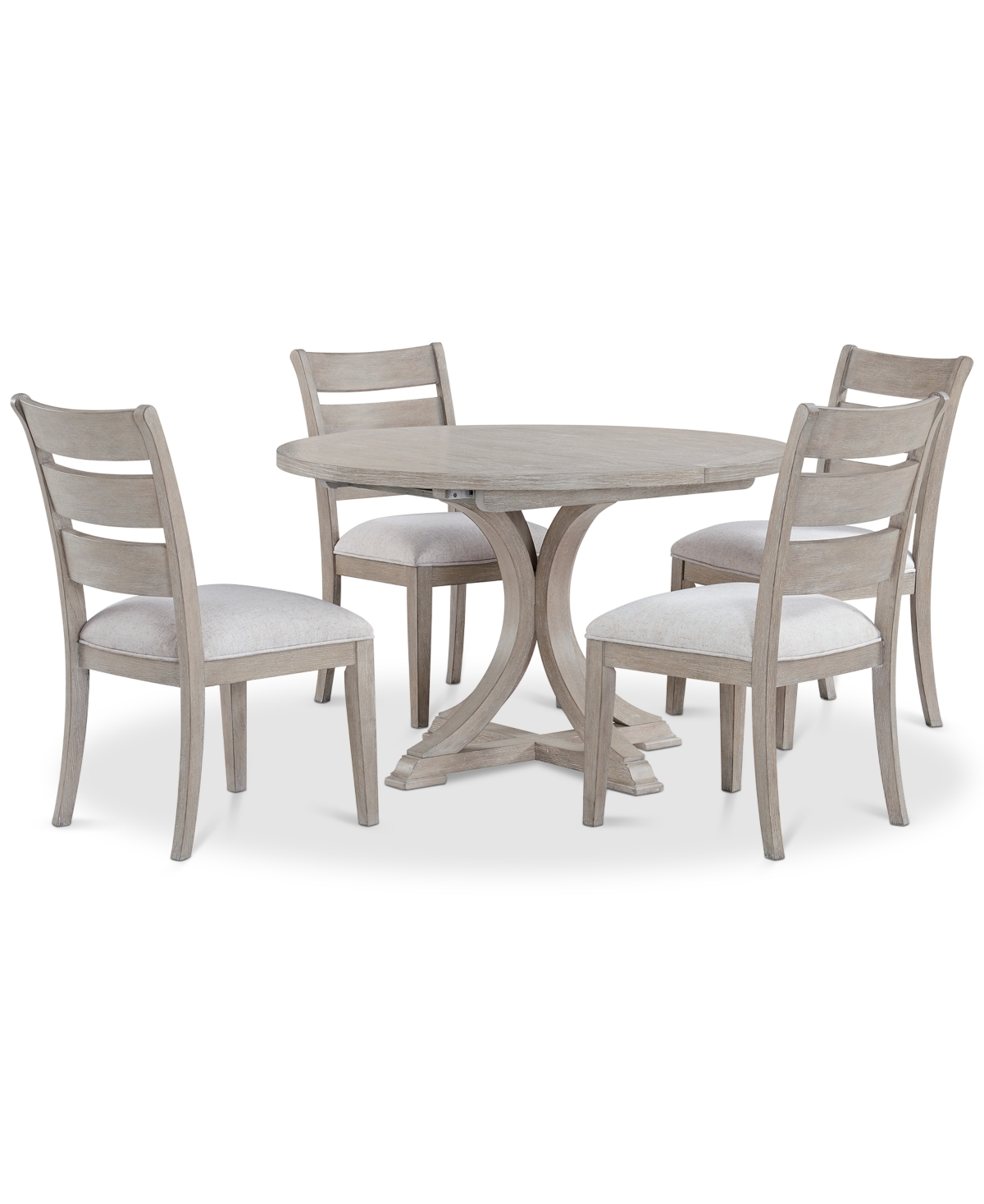 Macy's Sadie 5-pc. Round Dining Set (table & 4 Ladder Back Chairs), Created For  In Gray