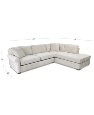 Marlyann 2-Pc. Fabric Roll Arm Sectional Sofa, Exclusively at Macy's
