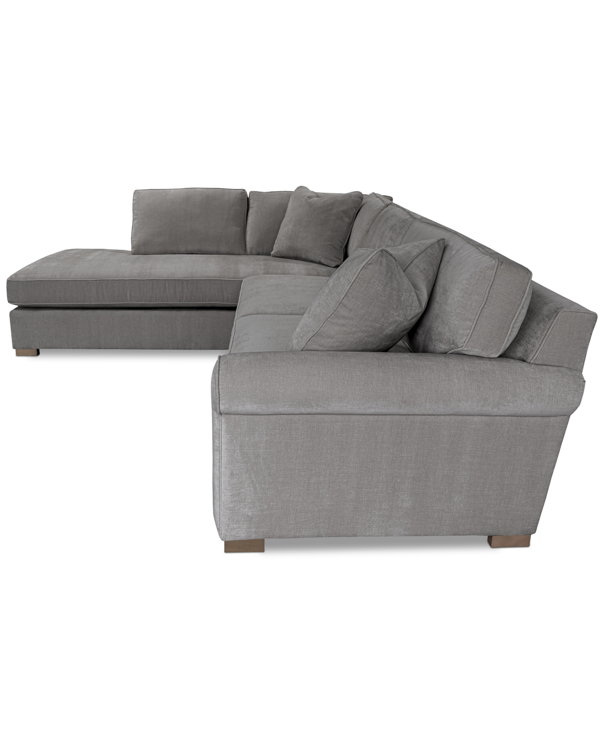 Macy's Marlyann 2-pc. Fabric Roll Arm Sectional Sofa, Exclusively At  In Otter