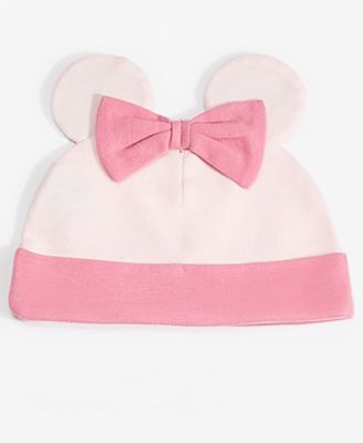 Baby Girls Minnie Mouse Hat, Bodysuit & Pants Set