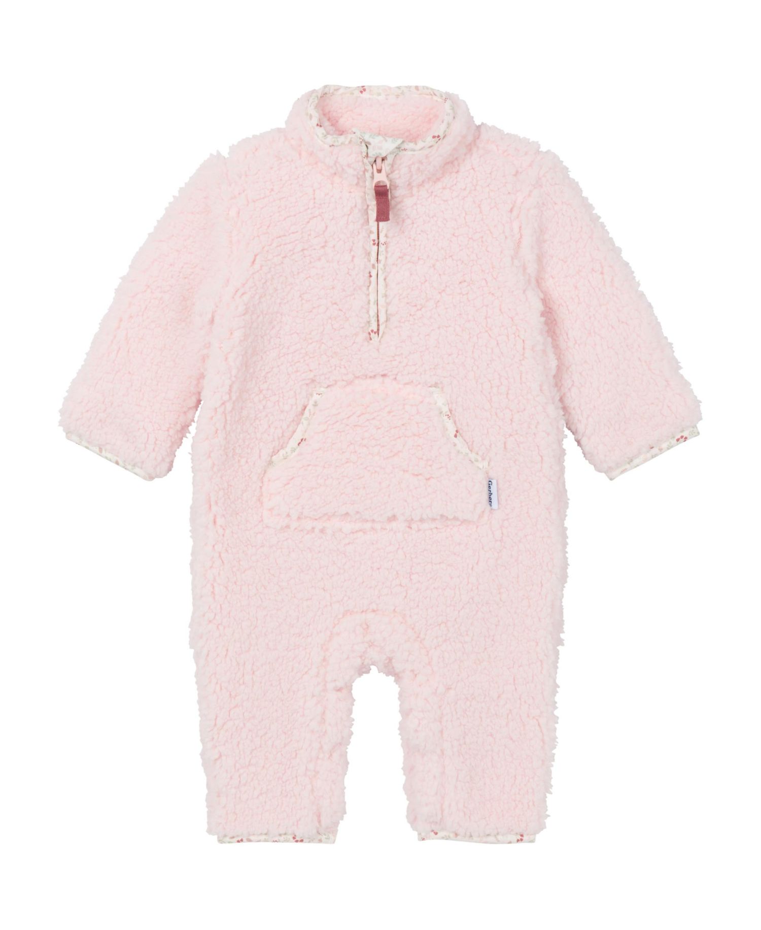 Baby Girls Fleece Romper with Half Zipper