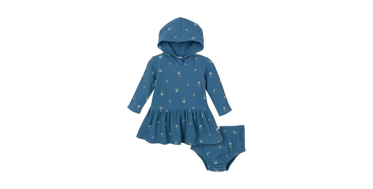 Gerber Baby Girls Baby Long Sleeve Dress and Diaper Cover Set, 2 Piece