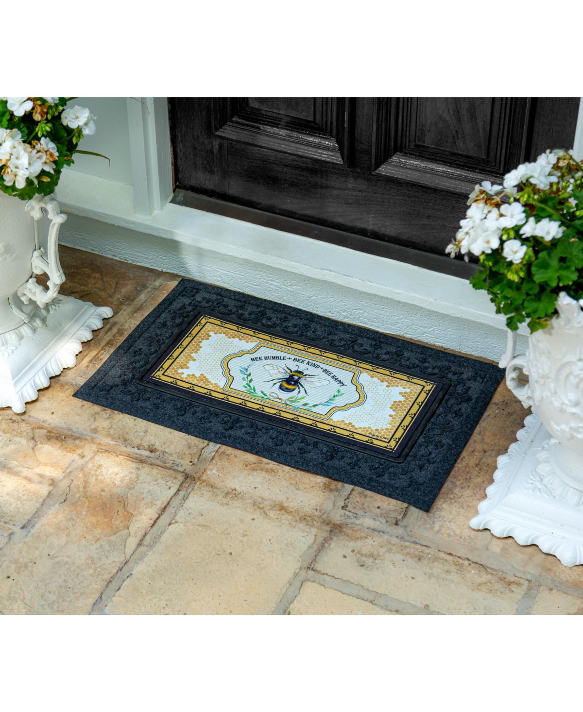 Evergreen Humble Bee Sassafras Indoor Outdoor Switch Doormat 1'10