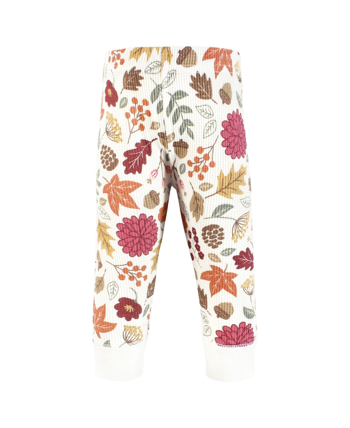 Hudson Baby Baby Girls Thermal Tapered Ankle Pants 4pk,- Acorn botanical