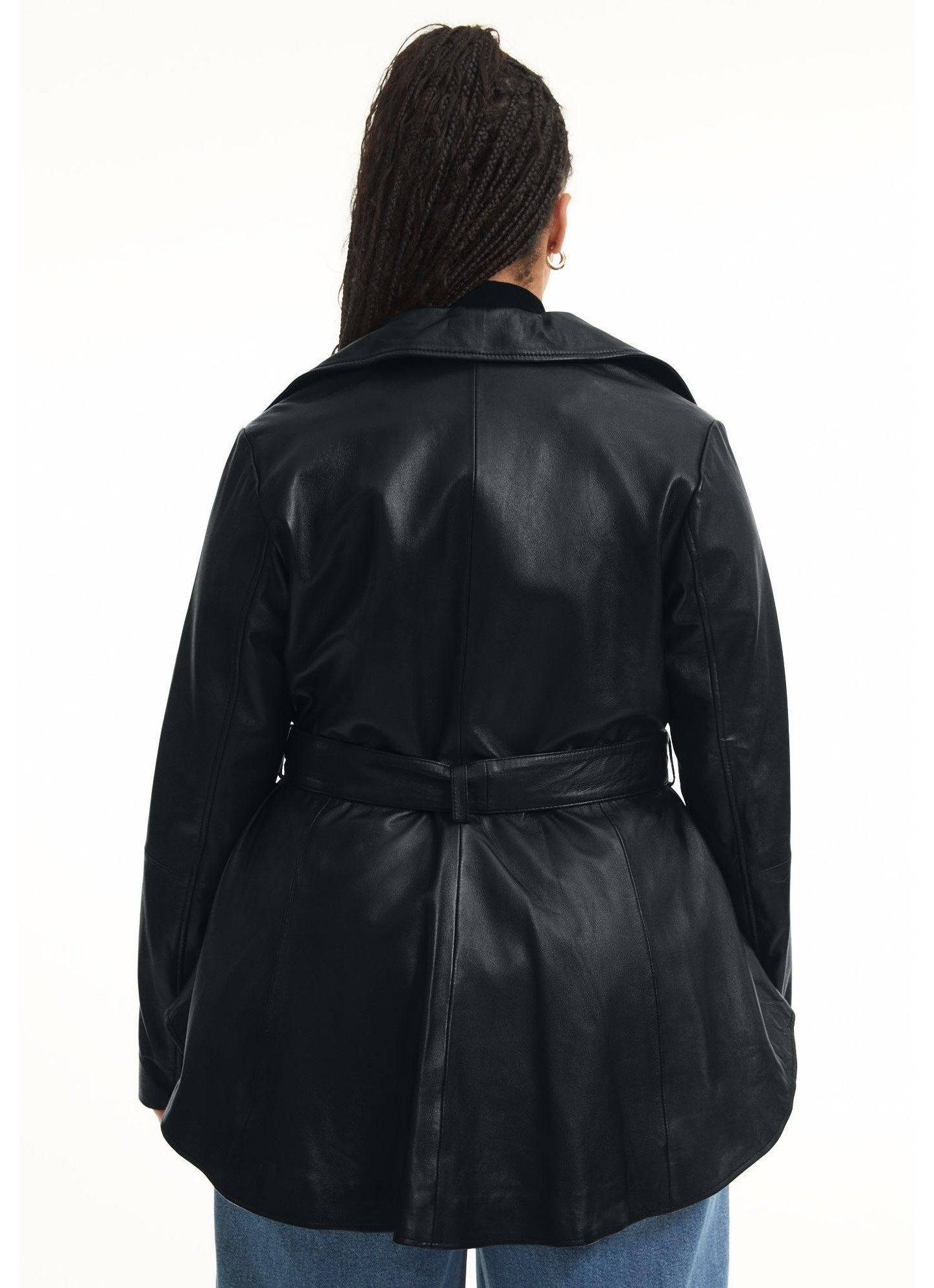 Женская куртка June & Vie High-Low Belted Leather, цвет: Чёрный — фото 2