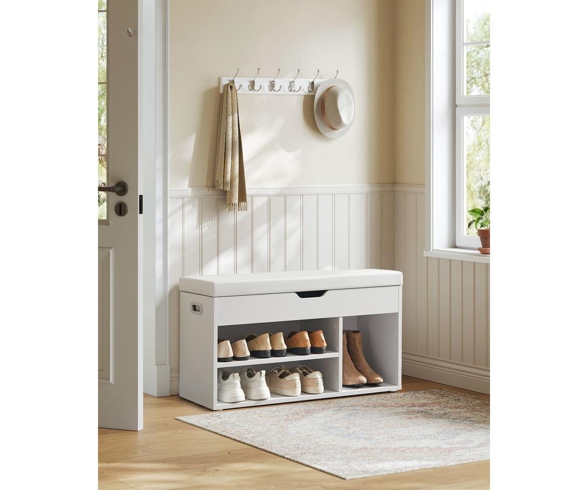 Slickblue Storage Bench with Cushion for Stylish Seating and Functional Storage