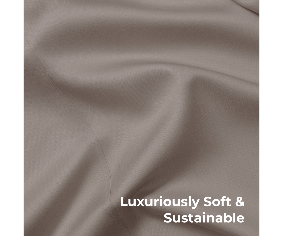 Cariloha Retreat 2-Piece Sateen Pillowcase Set | Coastal Gray |Standard | Lyocell Material | Breathable, Corner Straps, Extra soft & Cooling