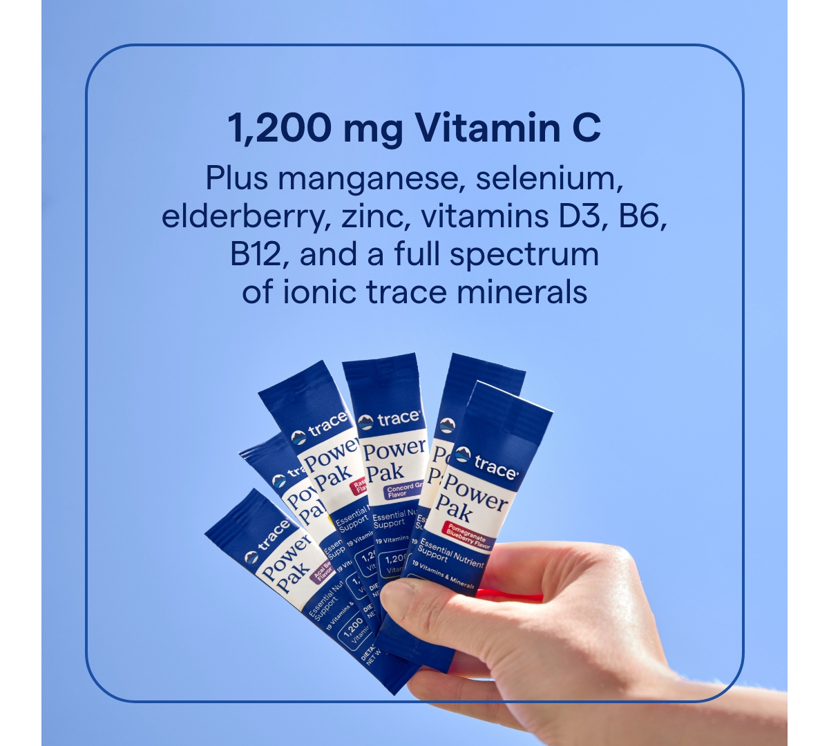 Trace Minerals Power Pak Electrolyte + Immunity Boost Drink Packets | 1200 mg Vitamin C, Elderberry, Zinc, D3, B6, B12 | Immunity, Hydration