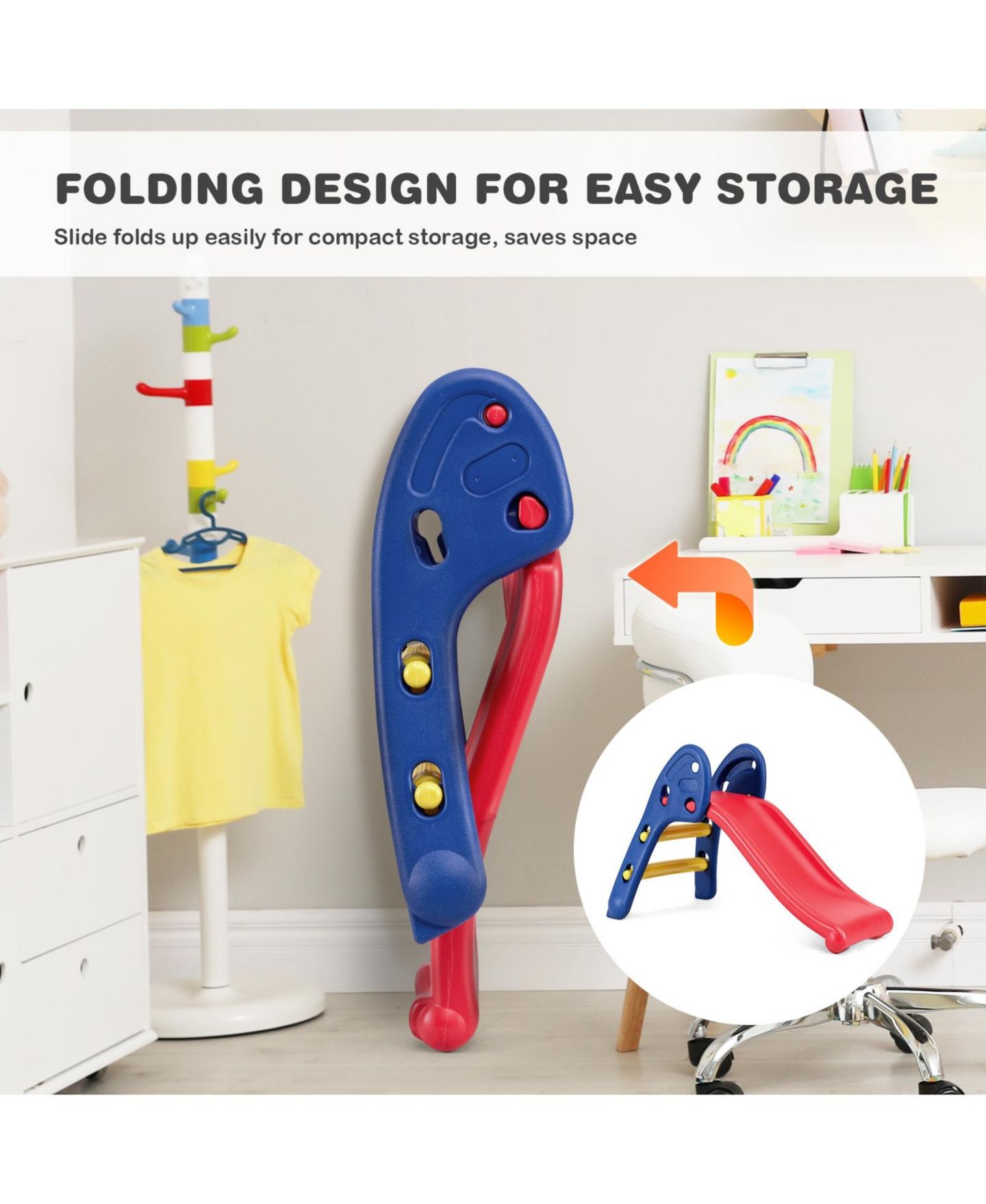 Детская игрушка INOLAIT 2 Step Children Folding Plastic Slide — фото 7