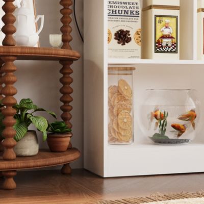 55.1" Wood 10-Shelf Freestanding Bookcase Standard Storage Organizer for Living Room, Office & Study