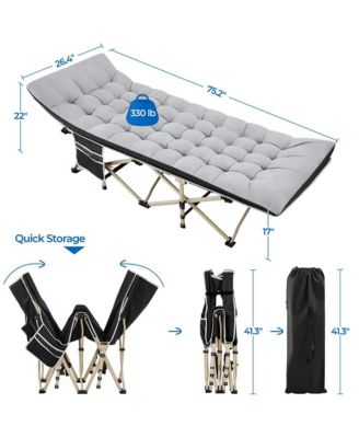 Folding Camping Cot with Carry Bag for Adults