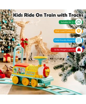 6V Electric Kids Ride On Train Motorized Train Toy w/ Track & 6 Wheels Green