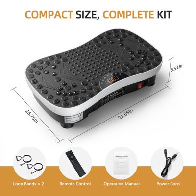 Vibration Plate Exercise Machine with 99 Speed Levels, Bluetooth Music, Remote Control & Resistance Bands