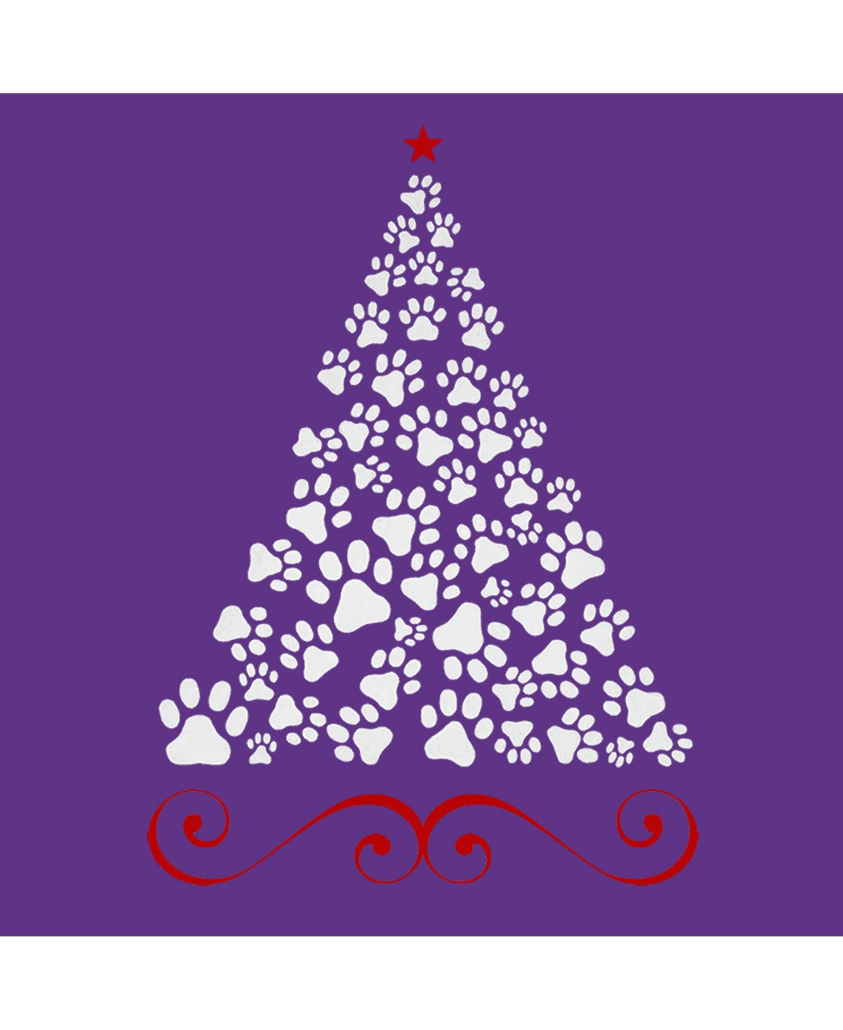 La Pop Art Girls Paw Christmas Tree Word Art Long Sleeve T-Shirt