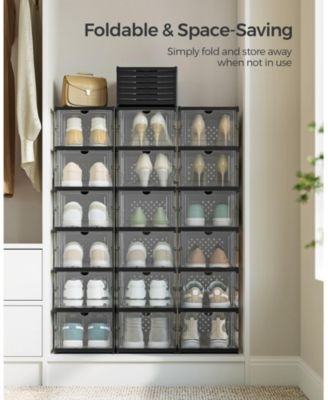 Transparent Stackable Shoe Boxes for Clear and Organized Footwear Storage