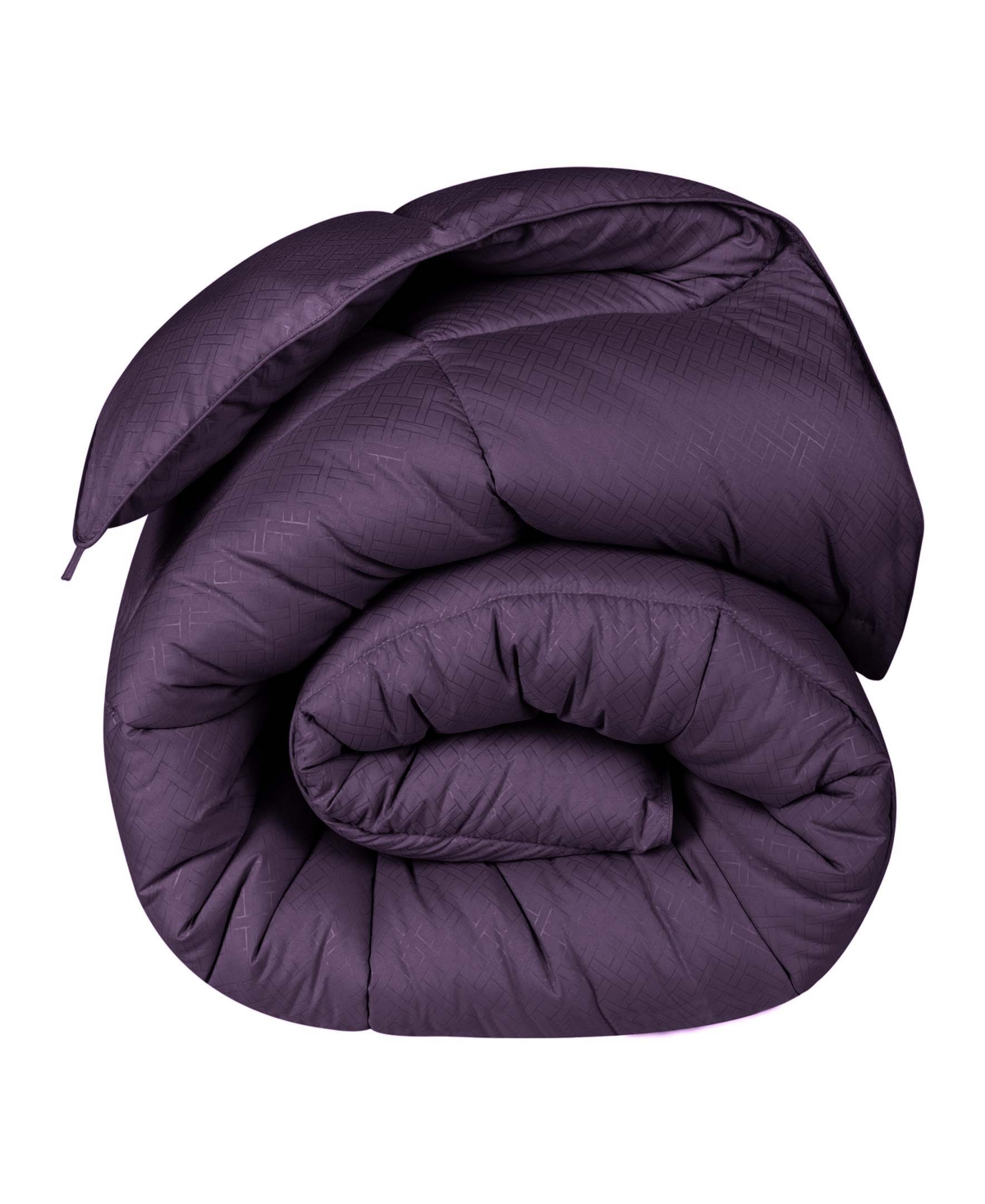 Superior Monochrome Basketweave Plush Microfiber Down Alternative Comforter, Twin Xl In Plum