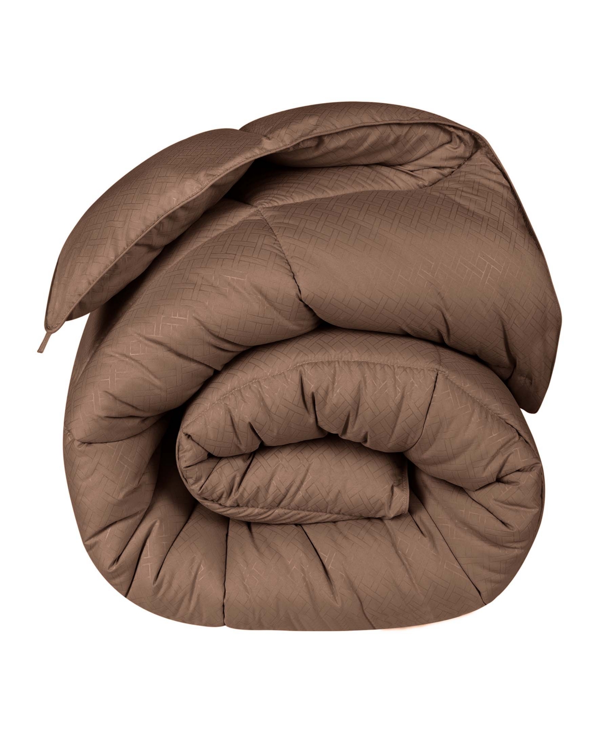 Superior Monochrome Basketweave Plush Microfiber Down Alternative Comforter, King In Taupe