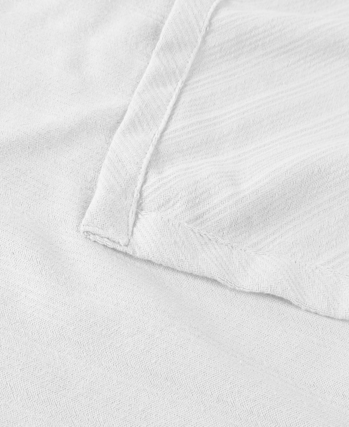 Superior Milan Cotton Jacquard Dobby Weave Textured Striped Lightweight Woven Throw, 50" X 60" In White