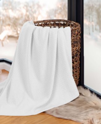 Nobel Cotton Jacquard Dobby Weave Textured Chevron Lightweight Woven Blanket, California King