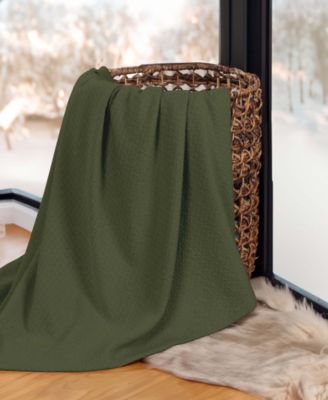 Nobel Cotton Jacquard Dobby Weave Textured Chevron Lightweight Woven Blanket, Full/Queen