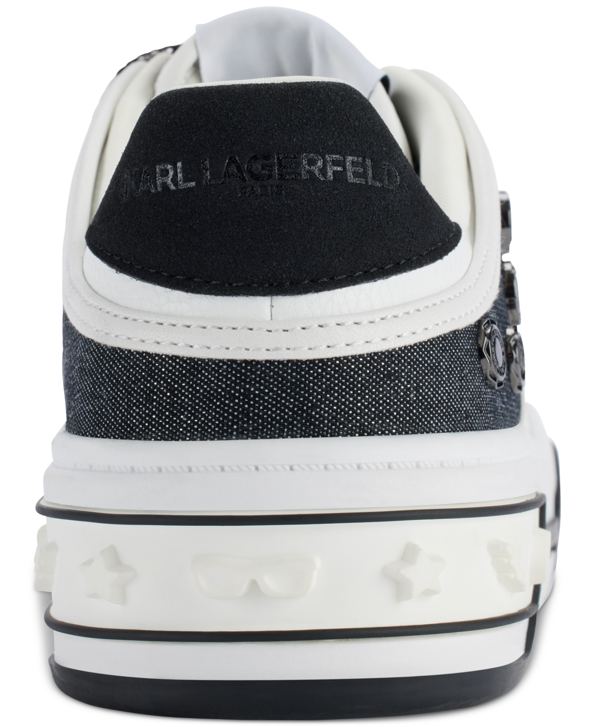 Karl Lagerfeld Paris Lace Up Sneaker In Black,bright White