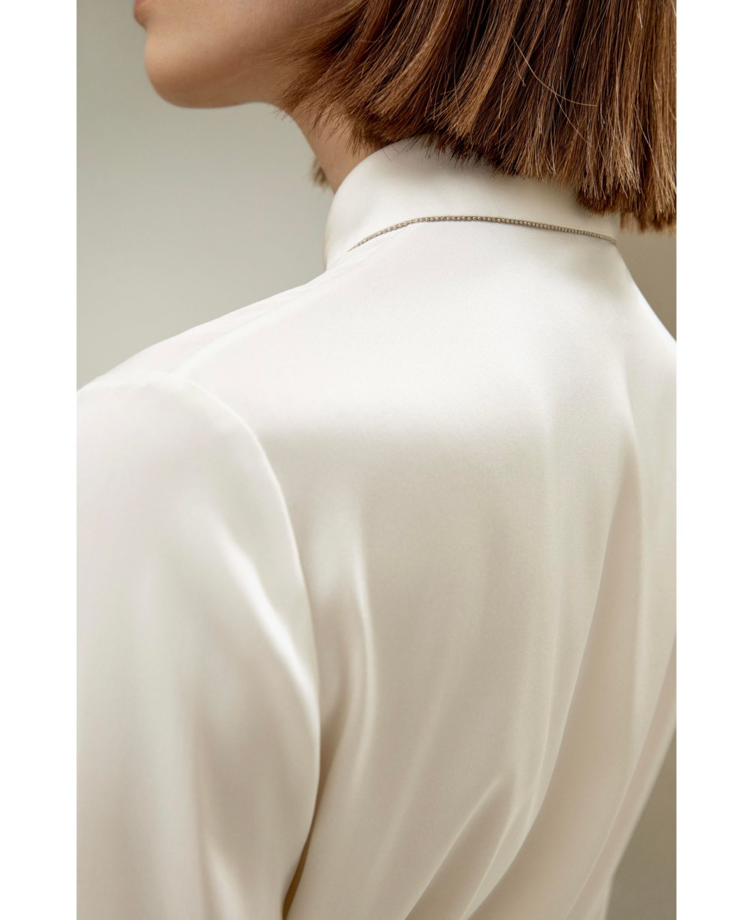 Women's Beaded Chain Silk Shirt