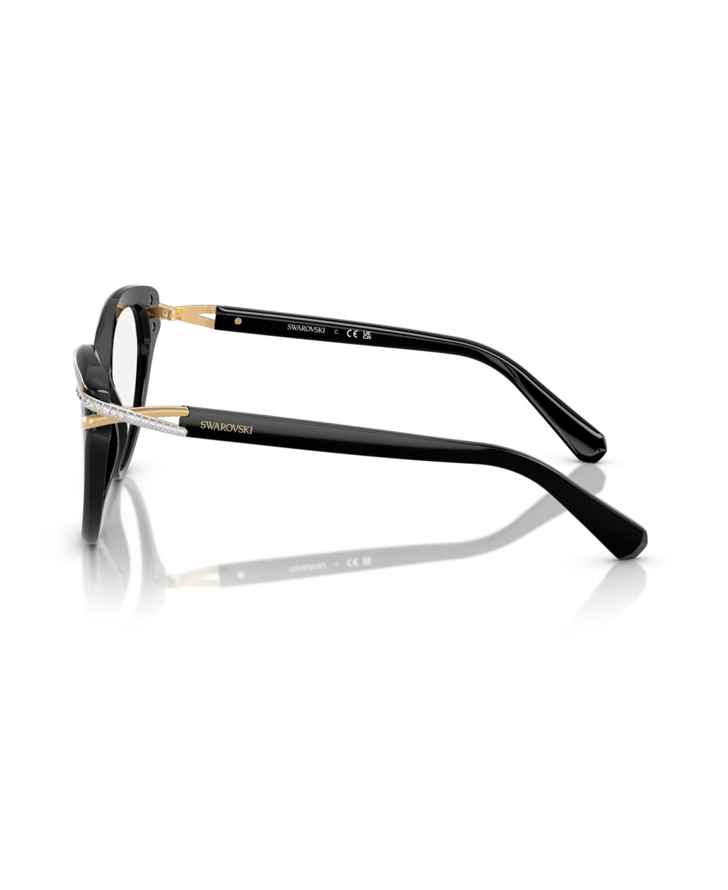Женские очки Swarovski Woman Cat Eye Plastic SK2030 Eyeglasses, цвет: Чёрный — фото 3