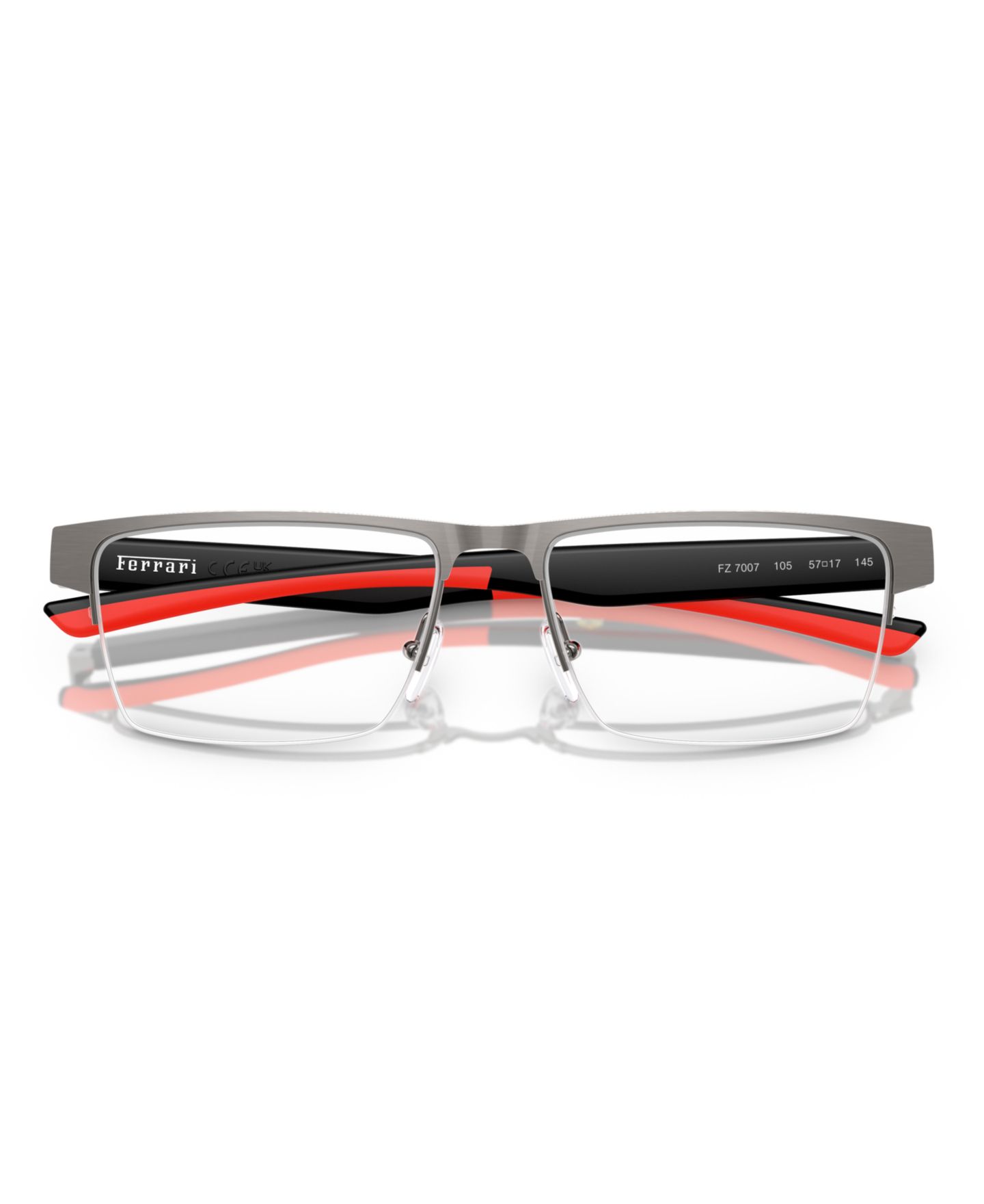 Мужские очки Scuderia Ferrari Man Rectangle Metal FZ7007 Eyeglasses, цвет: Графитовый металлик — фото 5