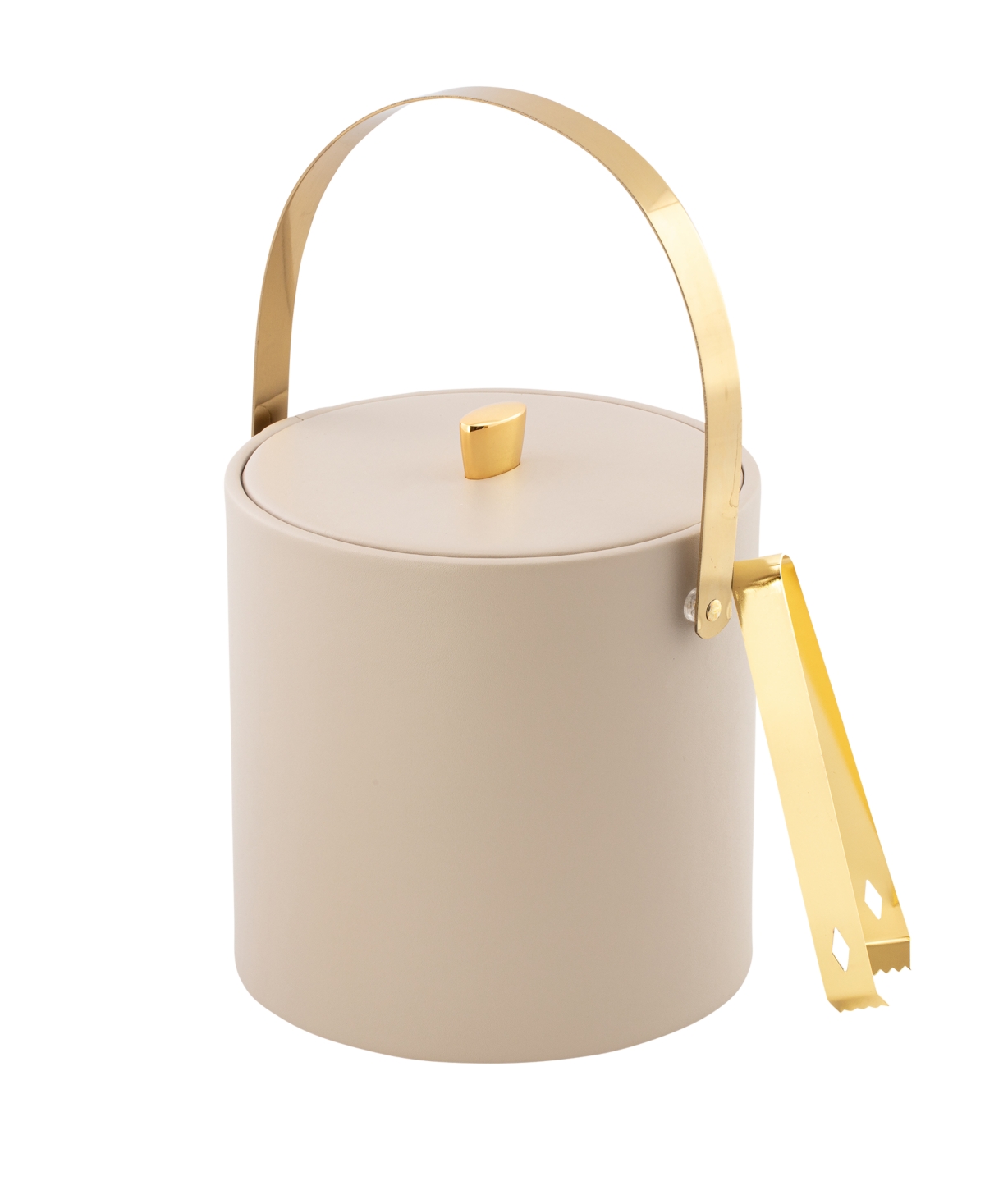Kraftware Oxford Ice Bucket And Ice Tong, 3 Quart In Taupe