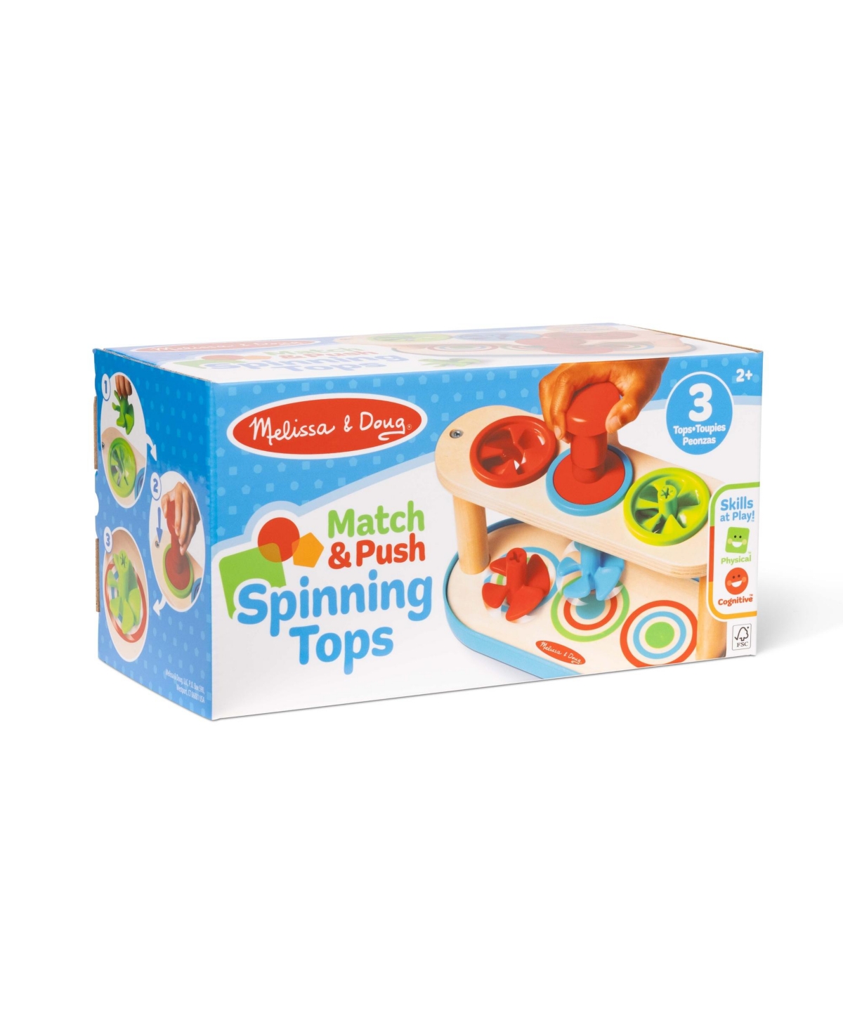 MELISSA & DOUG MATCH PUSH SPINNING TOPS DEVELOPMENTAL SKILL TOY 