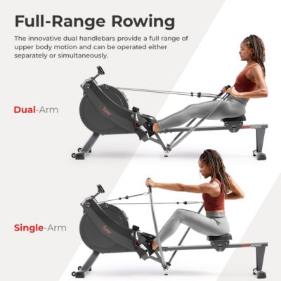MotionMax SMART Magnetic Rowing Machine – Full Motion Handlebars Low-Impact Full-Body Workouts, w Extended 51” Rail - SF-RW522067