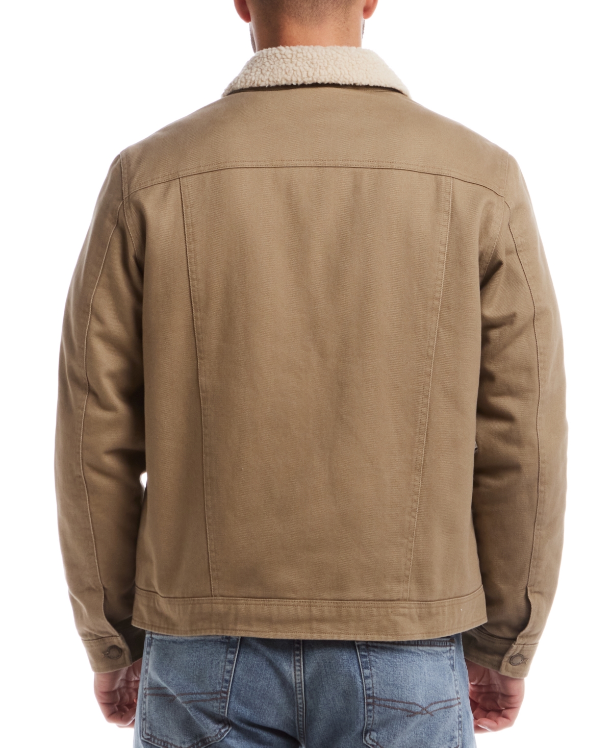 Weatherproof Vintage Men's Sherpa Lined Canvas Twill Trucker Jacket