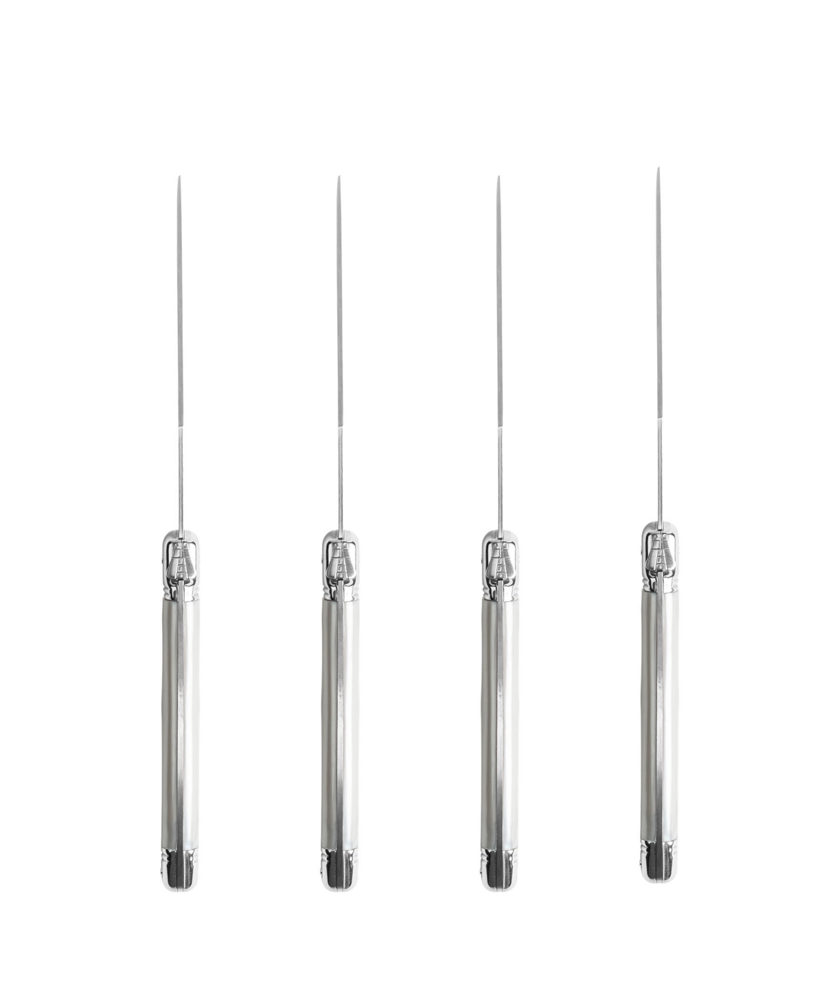 French Home Set Of 4 Laguiole Steak Knives In Pewter
