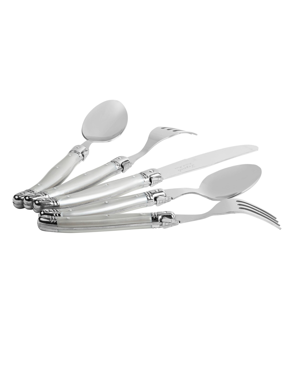 French Home Laguiole 20 Piece Stainless Steel Flatware Set, Service For 4 In Pewter