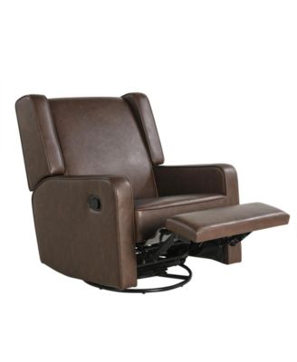 31.8"W Leather Ellicott Swivel Rocker Recliner
