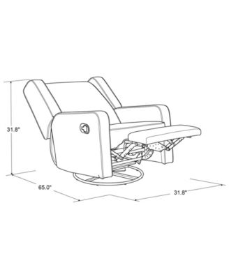 31.8"W Leather Ellicott Swivel Rocker Recliner