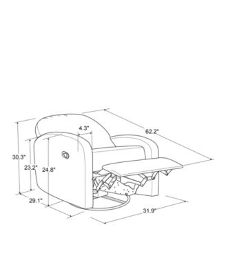 31.9"W Polyester Phoenix Swivel Rocker Recliner