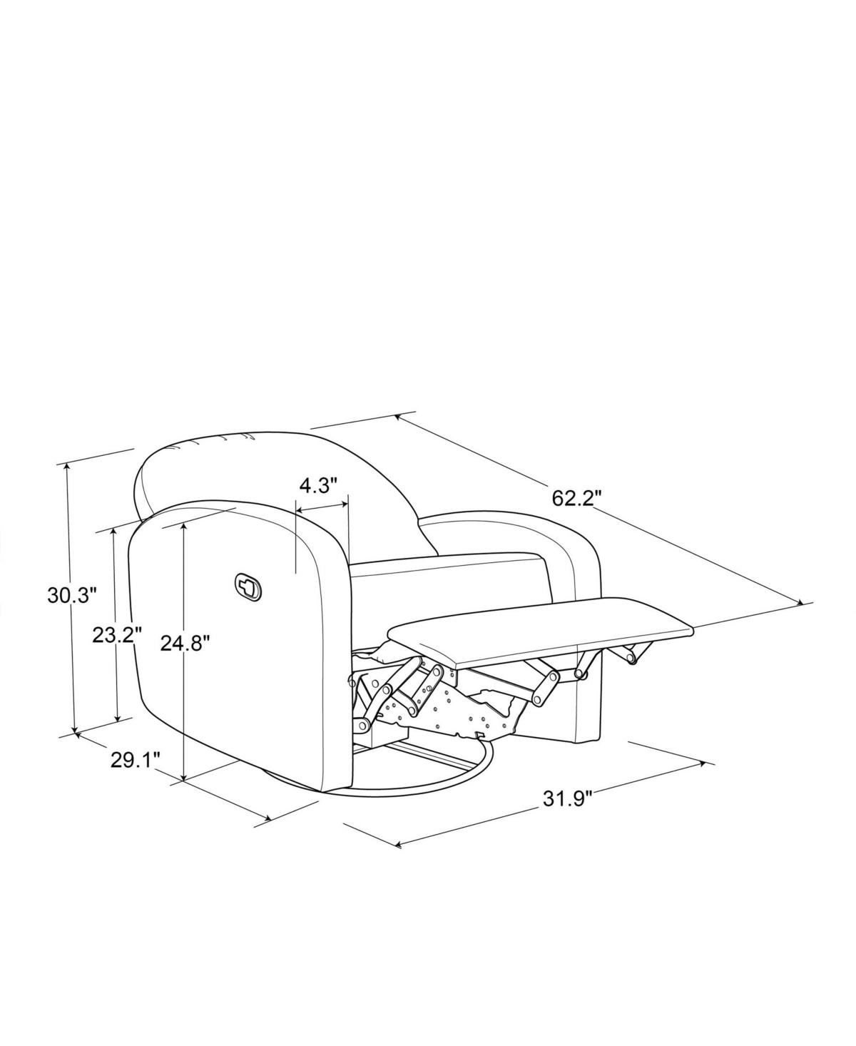 Relax A Lounger 31.9"w Polyester Phoenix Swivel Rocker Recliner In Blue