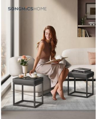 Rectangle Ottoman Footstool Steel Frame