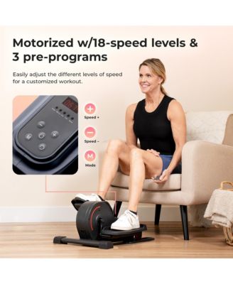 Smart Electric Motorized Under Desk Mini Elliptical Cardio Exerciser, Exclusive SunnyFit App Enhanced Bluetooth Connectivity