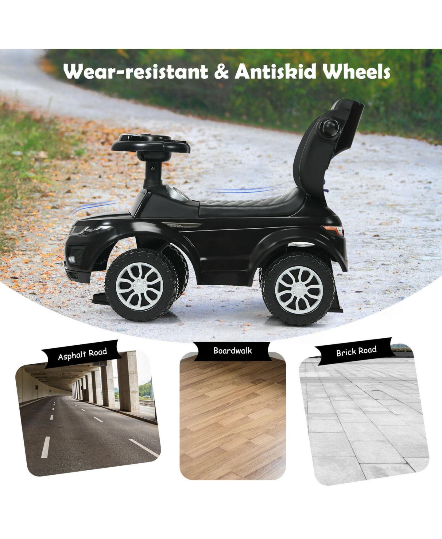 Детская игрушка SUGIFT 3-in-1 Ride-on Push Car with Music, 35"L x 17"W x 33"H, 55 lb. Capacity, Ages 1+ — фото 10