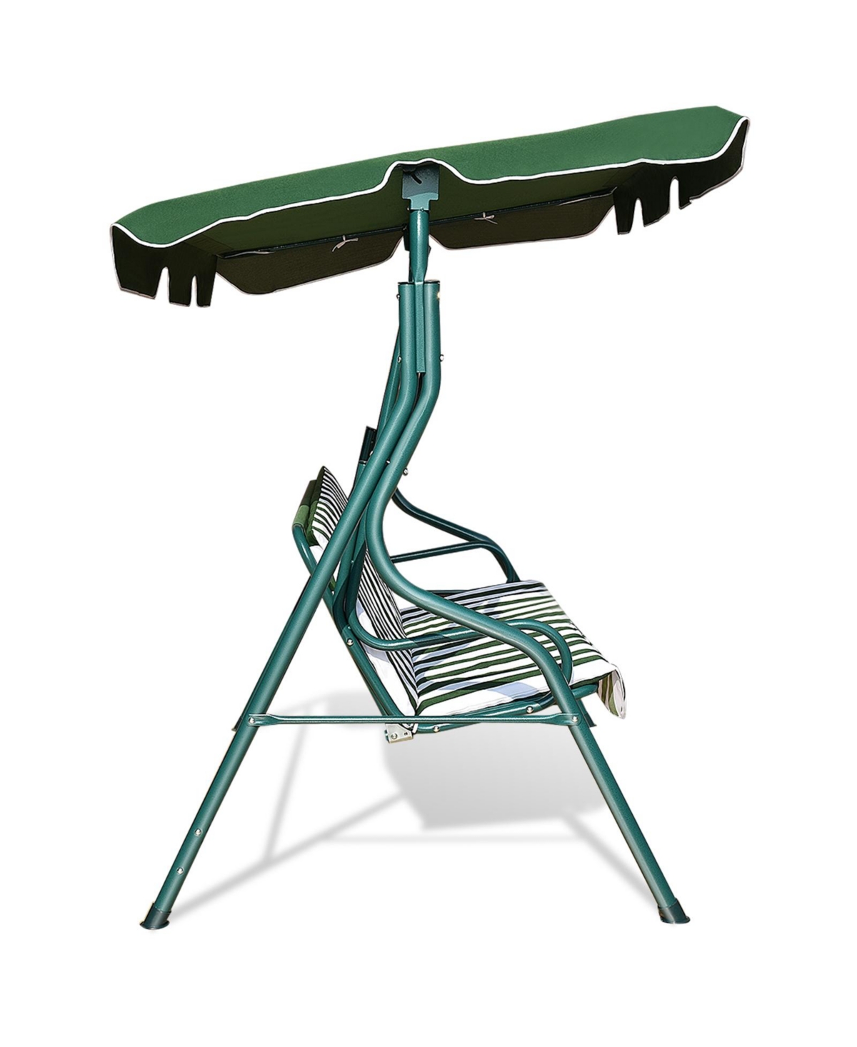 Vebreda 3 Seat Outdoor Patio Canopy Swing with Cushioned Steel Frame
