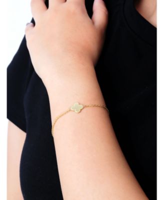 Clover Chain Bracelet in 14K Gold, 6.5 in adj to 7.5 in, approx. 2.4 grams